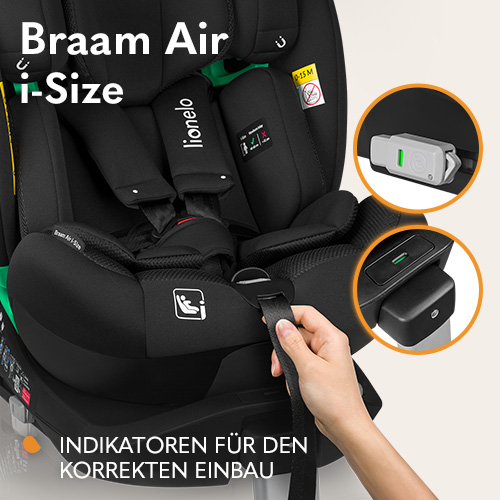 Lionelo ​​Braam Air i-Size Black Carbon — Kindersitz